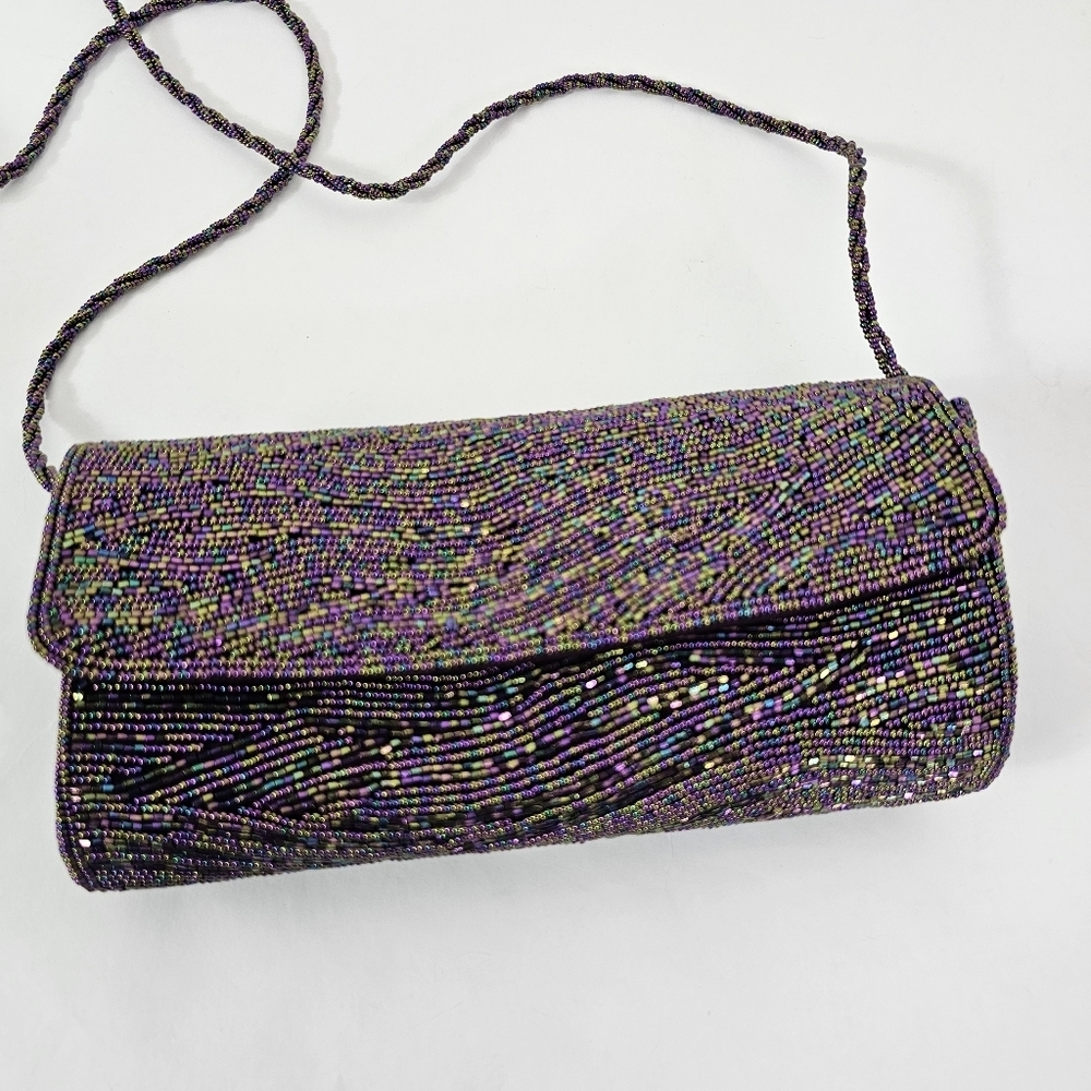 Inge Christopher Iridescent Beaded Multicolor Eve… - image 2